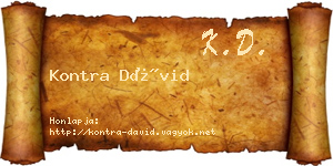 Kontra Dávid névjegykártya